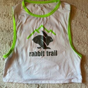 Rabbit Trail White and Green Tank Top
